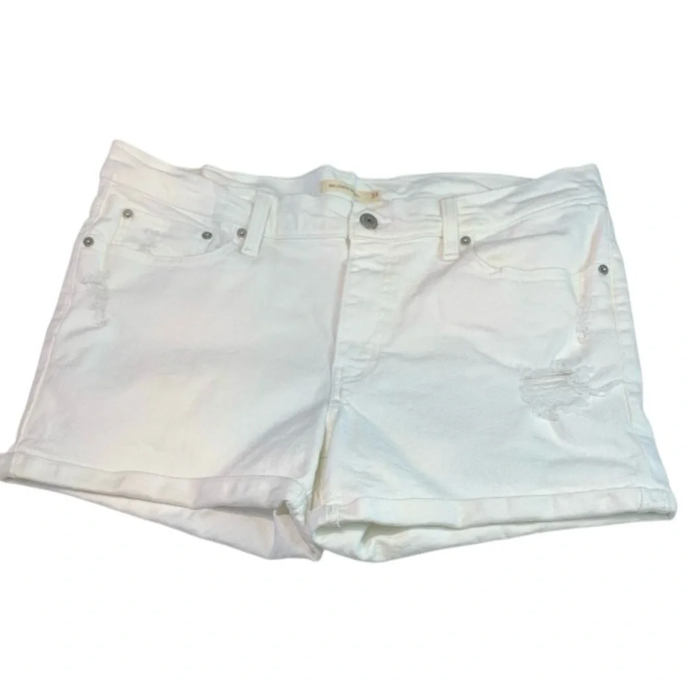 LEVI’S Mid Length Denim Rolled Hem Shorts Sz 33